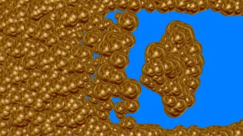 Imploding spheres reveal blue screen ba... | Stock Video | Pond5