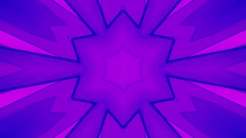 Imploding star shaped purple blue kaleidoscope, continuously looping in Stockbeeldmateriaal 279527200