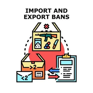 Import and export bans concept vector illustration Stock Illustration