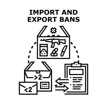 Import and export bans concept vector illustration Stock Illustration