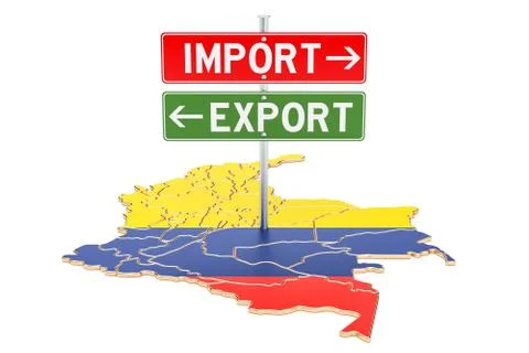 Import and export in Colombia concept, 3D rendering Illustrazione stock