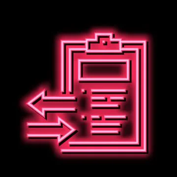 Import and export document neon glow icon illustration Stock Illustration