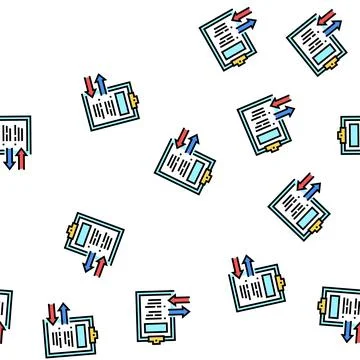 Import and export document vector seamless pattern Stock Illustration