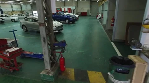 Import and export harbour huge parking slot drone scene. Vídeo Stock 59800062