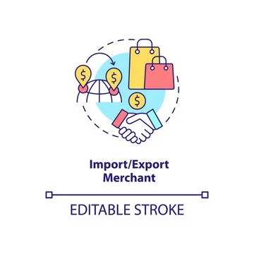 Import and export merchant concept icon Illustrazione stock