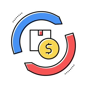 Import and export package color icon vector illustration Illustrazione stock