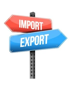 Import and export road sign illustration design over a white background Illustrazione stock