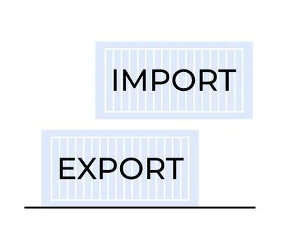Import and Export Shipping Containers Representing Global Trade Logistics Stock Illustration