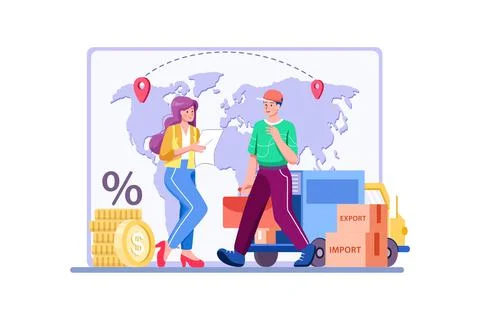 Import And Export Taxes Stock Illustration