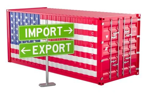 Import and export in the United States, concept. 3D rendering Stock Illustration