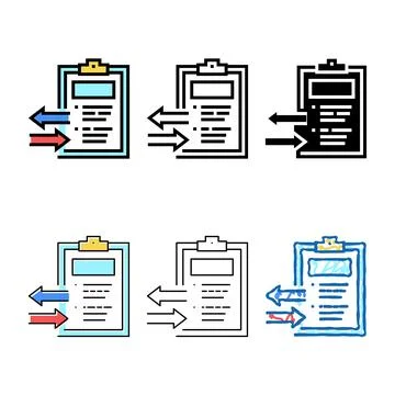 Import and export variants document color icon vector Stock Illustration