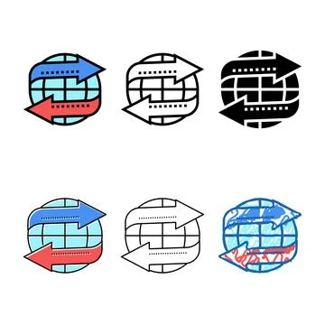 Import and styleset export worldwide service color icon vector Stock Illustration