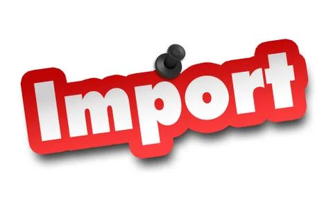 Import concept 3d illustration isolated Stock Illustration