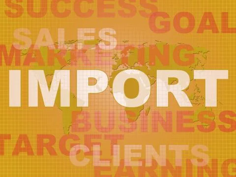 Import concept icon means importing goods for business - 3d illu Illustrazione stock