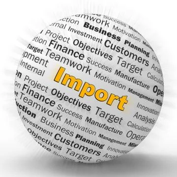 Import concept icon means importing goods for business - 3d illu Illustrazione stock