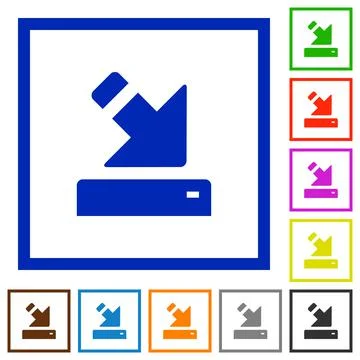 Import to device flat framed icons Stock Illustration