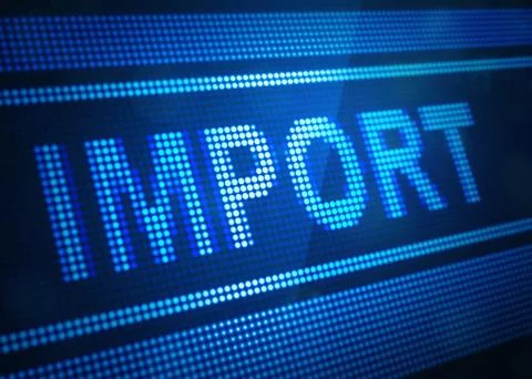 Import digital screen 3d illustration Stock Illustration