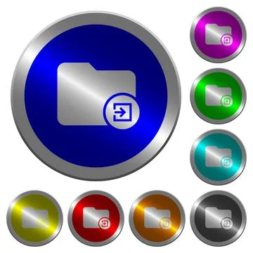 Import directory luminous coin-like round color buttons Stock Illustration