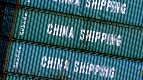 Import -  export container docks port ship china shipping industrial Stock Footage 106926511