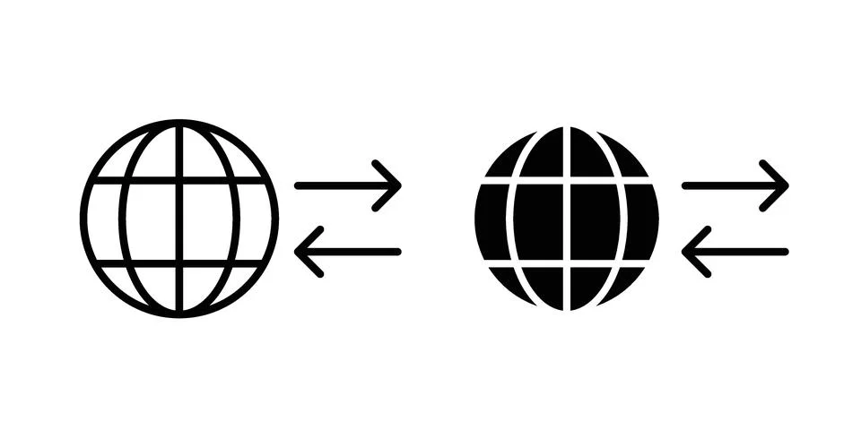 Import export icon black vector isolated on white Stock Illustration