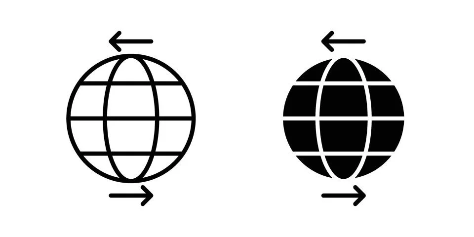 Import export icon concept logo design collection Stock Illustration