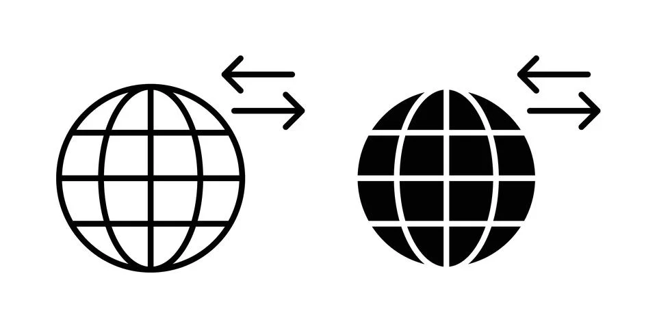 Import export icon design. Illustration icons in linear and clipart pack Stock Illustration