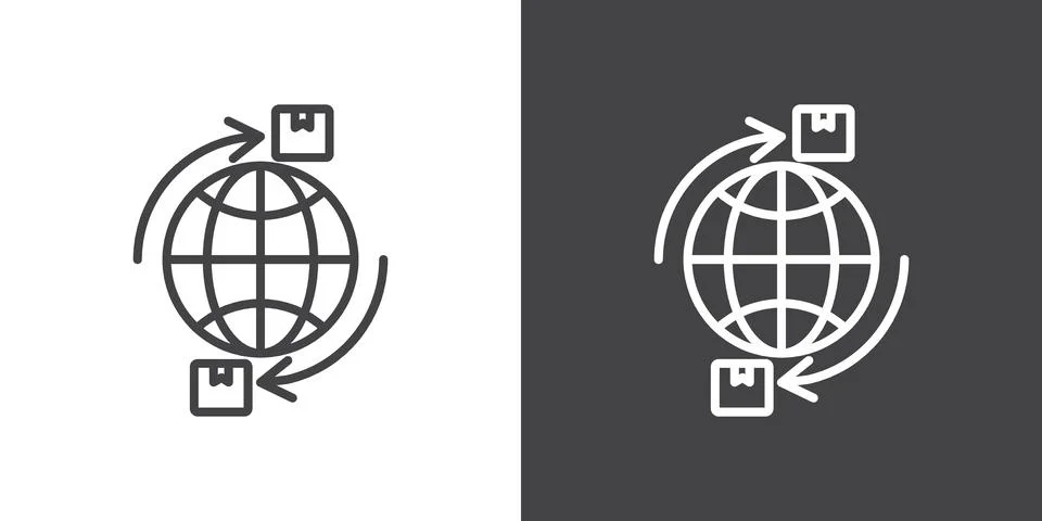 Import export icon Illustrazione stock