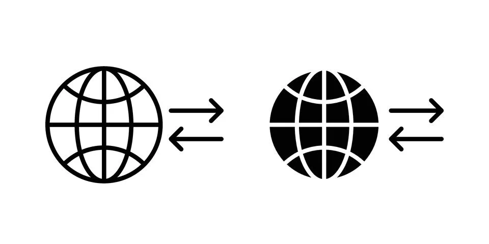Import export icon modern style vectors set Stock Illustration
