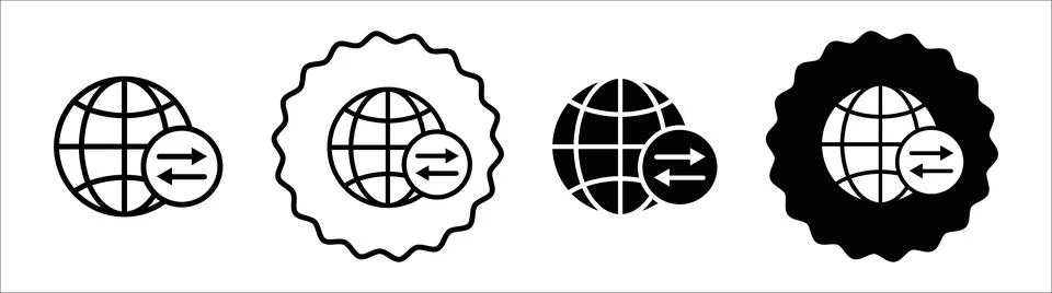 Import export icon symbol set collection. Import export simple vector sign .. 库存插图