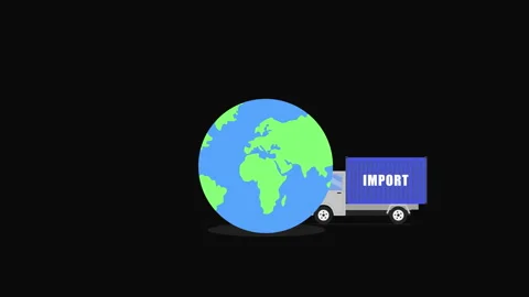 Import Export Logistics Through Globe Видео 336462451