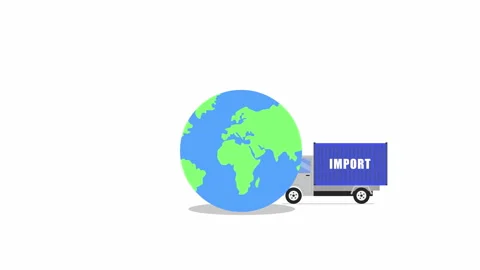 Import Export Logistics Through Globe Vidéo 336462454