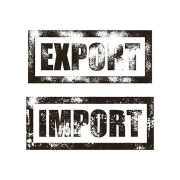 Import, Export stamp. Vintage rubber ink print Stock Illustration