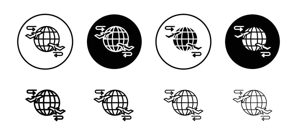 Import export vector icon set collection. Import export Outline flat Icon. 库存插图
