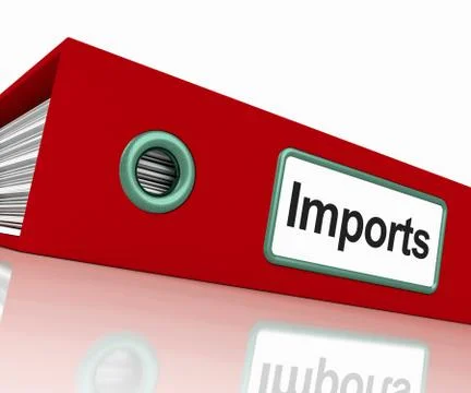 Import file showing importing goods and commodities Illustrazione stock
