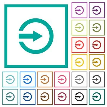 Import flat color icons with quadrant frames Stockillustratie