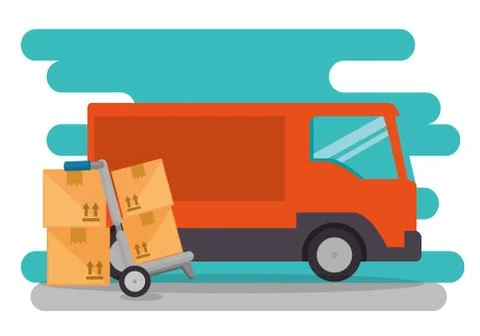 Import free shipping van イラスト素材