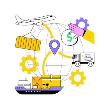 Import of goods and services abstract concept vector illustration. イラスト素材