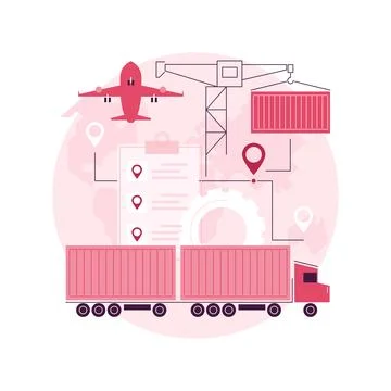Import of goods and services abstract concept vector illustration. Stock Illustration