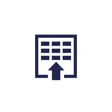 Import icon with a spreadsheet Stock Illustration