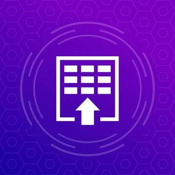 Import icon with a spreadsheet, vector Stock Illustration