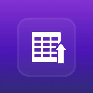 Import icon with a spreadsheet for web Stock Illustration