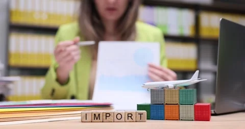 Import letters with toy plane and document reviewing scene Stock Footage 314103951