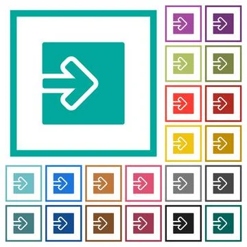 Import object solid flat color icons with quadrant frames 스톡 일러스트