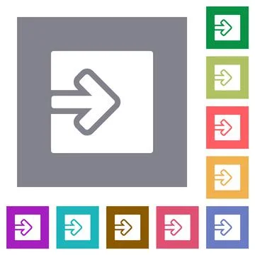 Import object square flat icons Stock Illustration