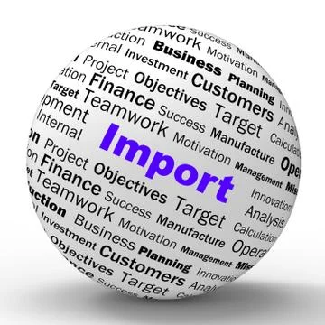 Import sphere definition means importing good or international customs Illustrazione stock
