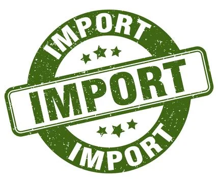 Import stamp. import label. round grunge sign Stock Illustration