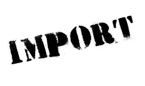Import stamp rubber grunge Illustrazione stock