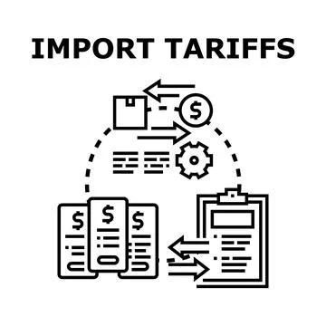 Import tariffs causing trade regulation and taxation Stock Illustration