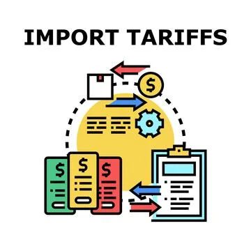 Import tariffs causing trade regulation and taxation Stock Illustration