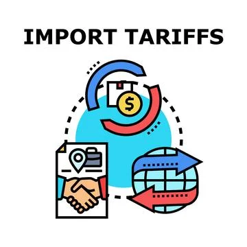 Import tariffs concept with global trade and agreement Stock Illustration
